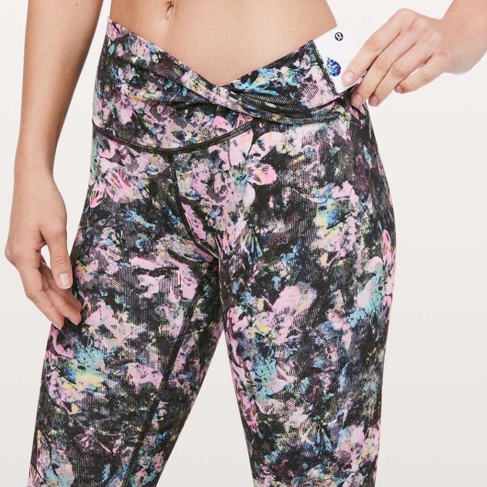 LULULEMON black dappled daze Wunder Under High-Rise 7/8 Tight - Picture 2 of 12
